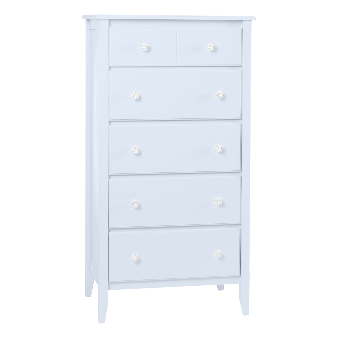 5-Drawer Chest in Wisp with Crystal Knobs